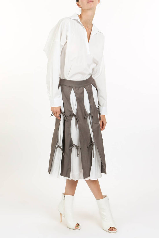Deconstructed Cut-Out Midi Skirt