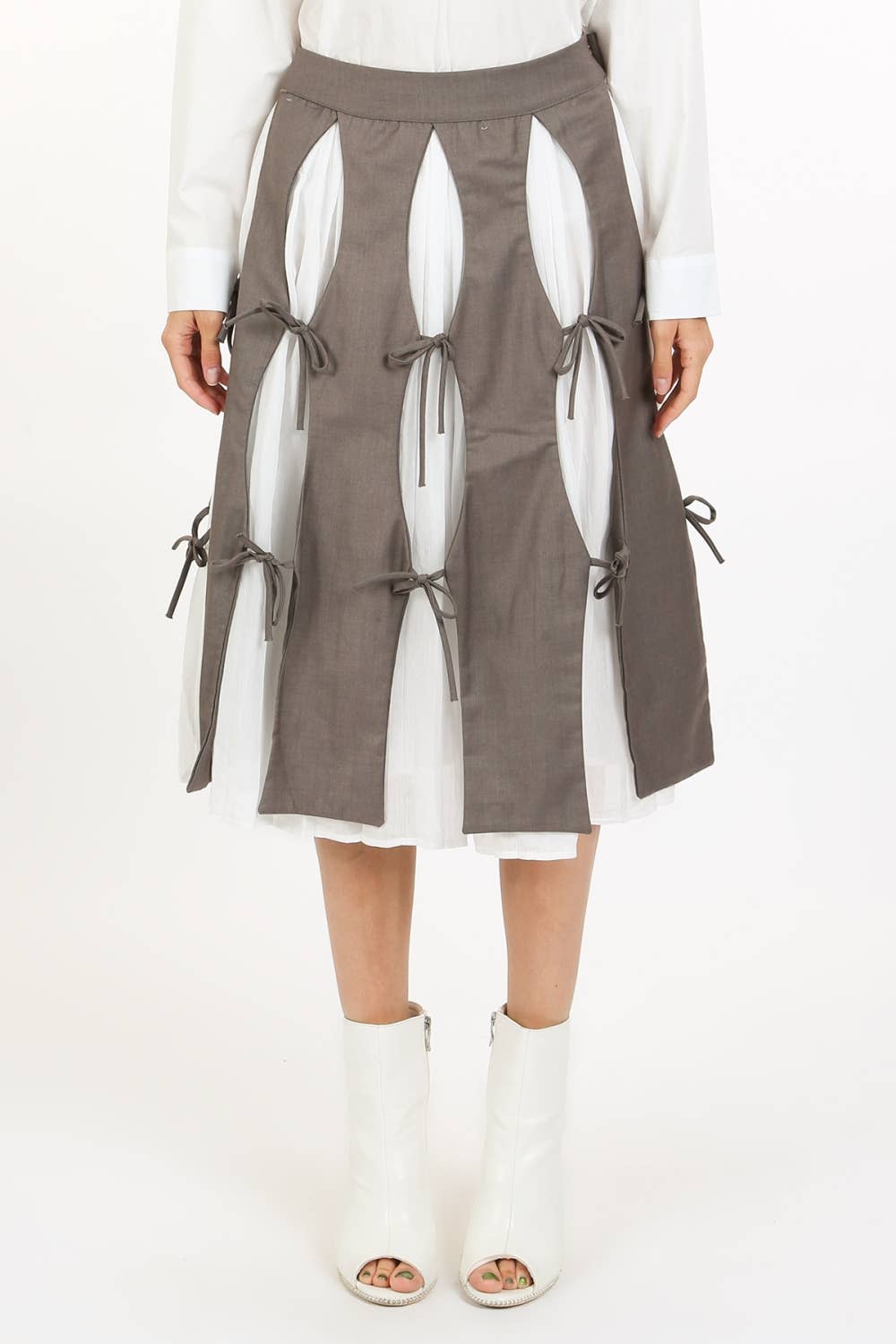 Deconstructed Cut-Out Midi Skirt