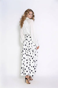Keyhole Criss-Cross High-Neck Blouse