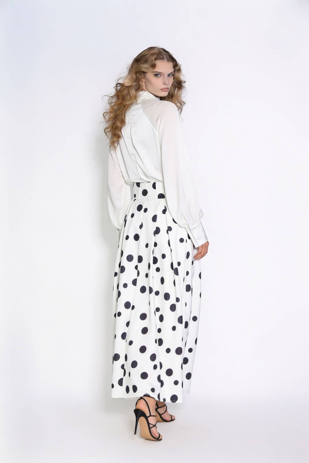 Keyhole Criss-Cross High-Neck Blouse