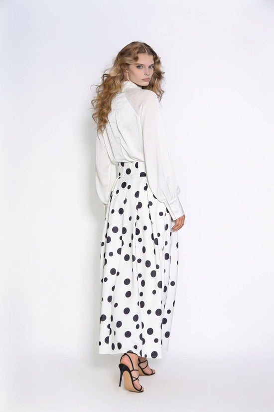 Keyhole Criss-Cross High-Neck Blouse
