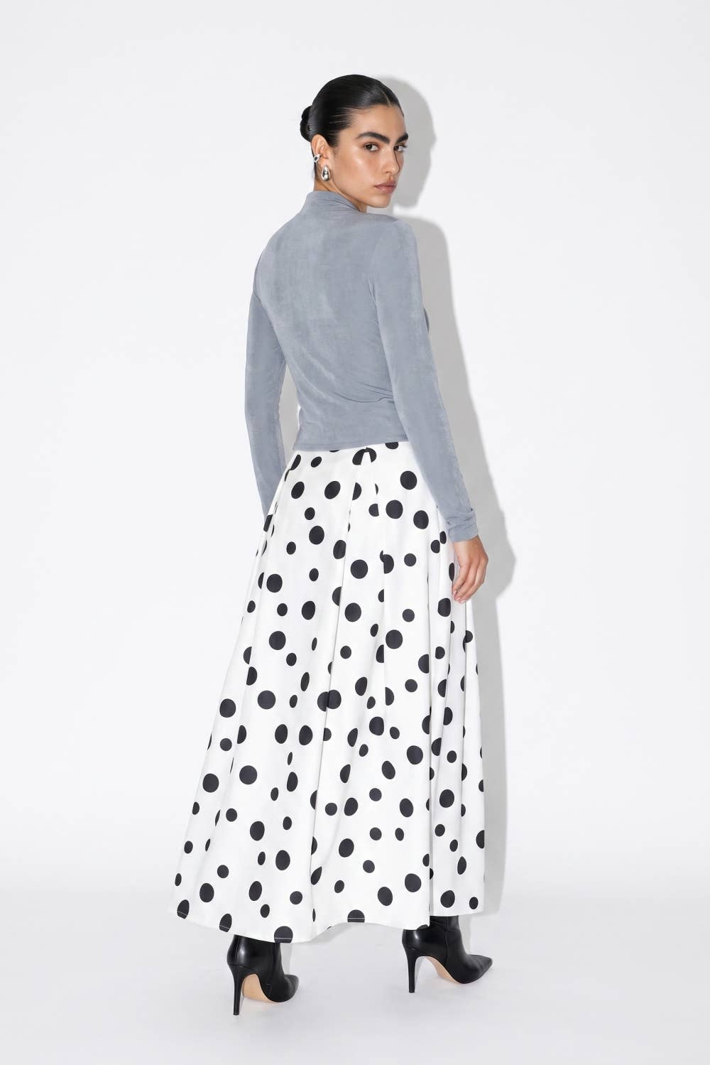Crystal Buckle Ruched Keyhole Top