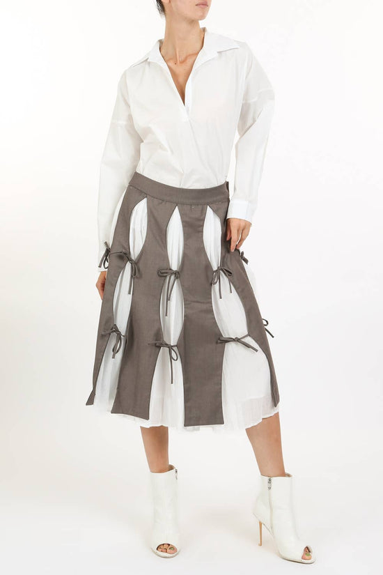 Deconstructed Cut-Out Midi Skirt
