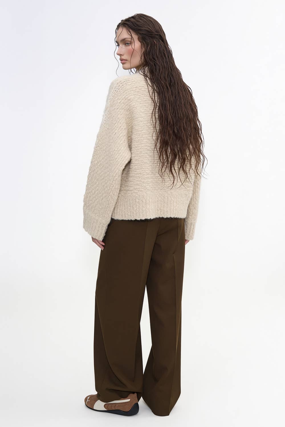 Textured Boucle Button Front Cardigan