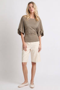 Batwing Sleeve Back Tie Jersey Top