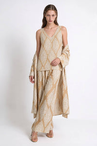 Damask Printed Three-Piece Set