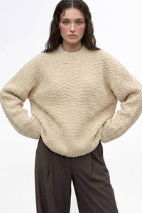 Cashmere Boucle Pullover Oversized Sweater