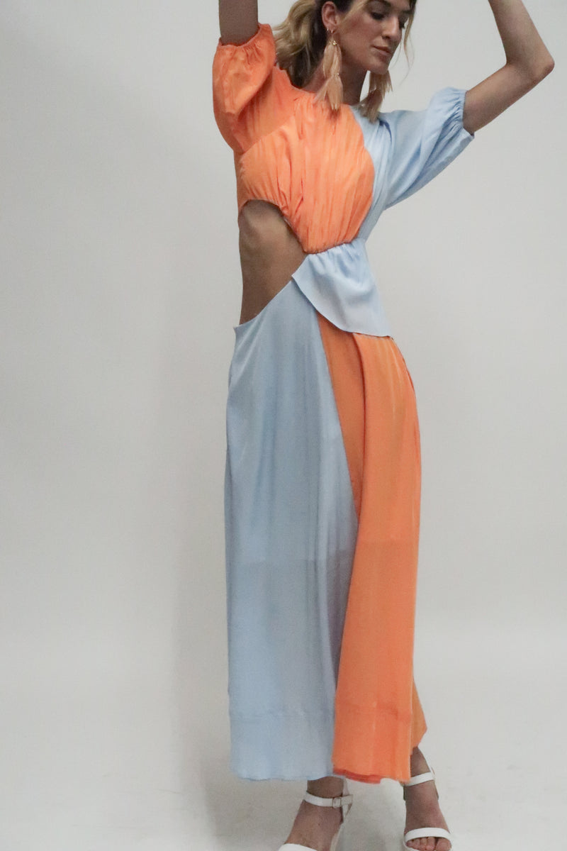 Napoli Color Block Midi Dress - Shop Beulah Style