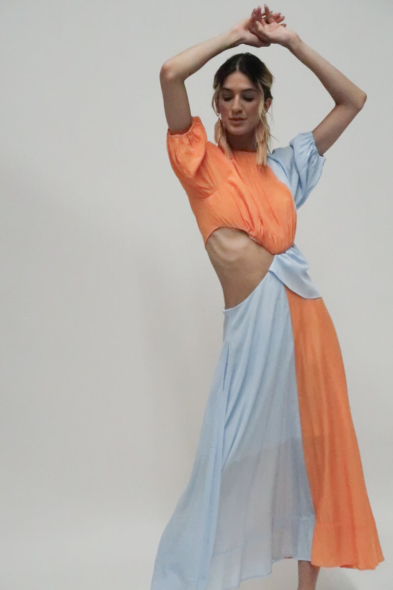 Napoli Color Block Midi Dress - Shop Beulah Style