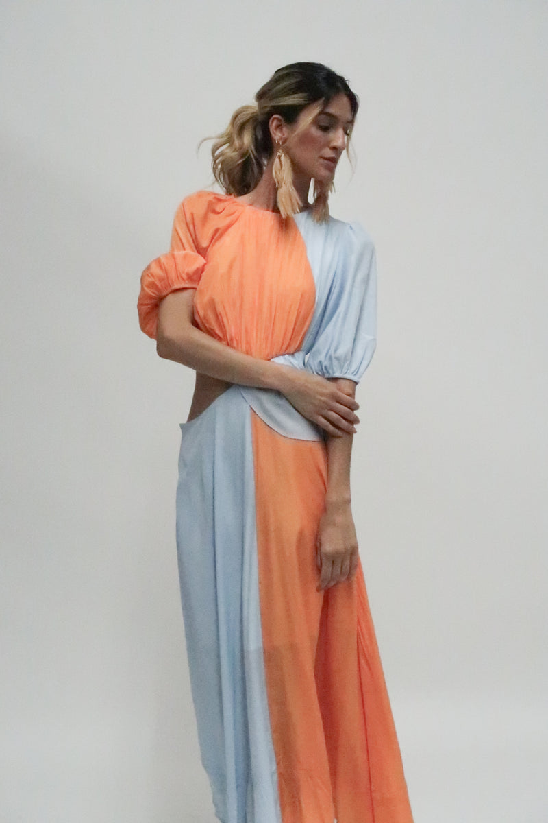Napoli Color Block Midi Dress - Shop Beulah Style