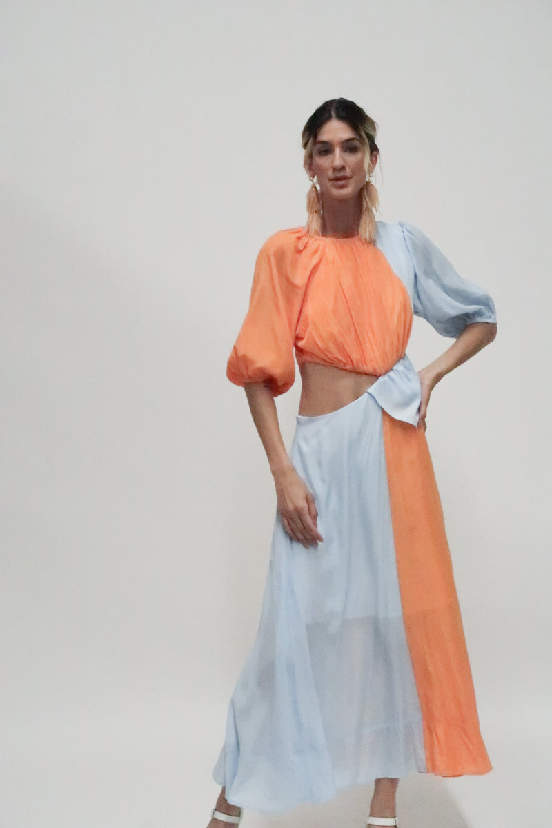 Napoli Color Block Midi Dress - Shop Beulah Style