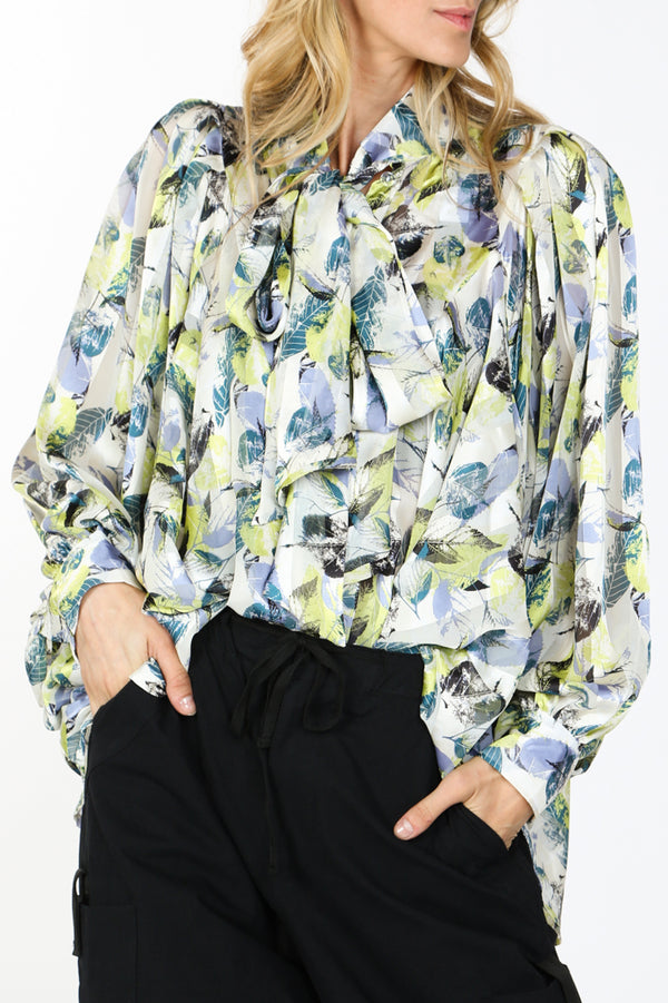 Isabella Bow Tie Wide Sleeve Blouse - Shop Beulah Style