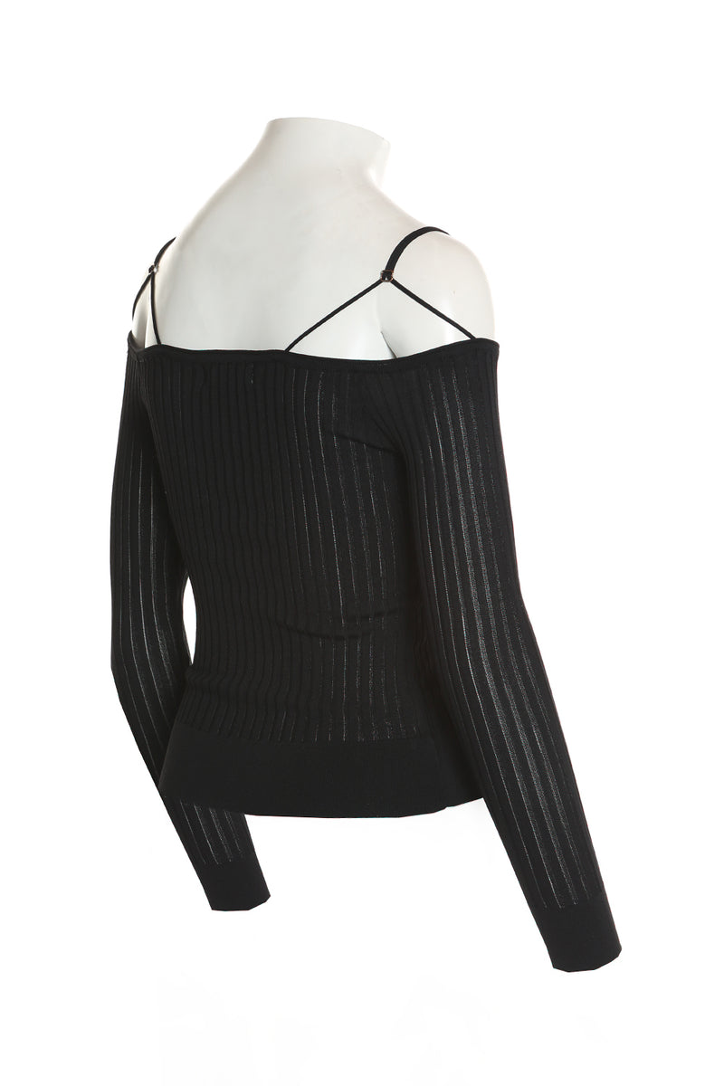 Slim Fit Ribbed Top With Adjustable Shoulder Straps - Shop Beulah Style