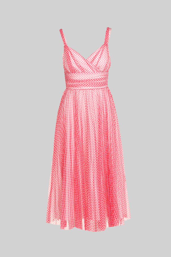 Shoulder Strap Mesh Flare Dress
