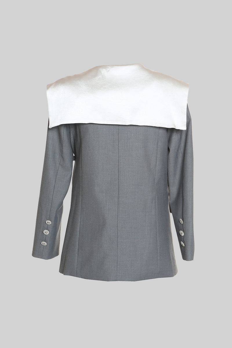Sailor collar grey jacket - Shop Beulah Style