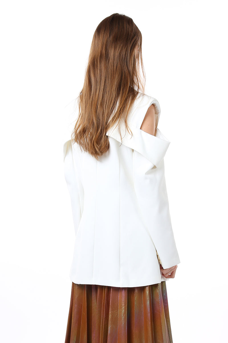 Cold shoulder lapel jacket - Shop Beulah Style
