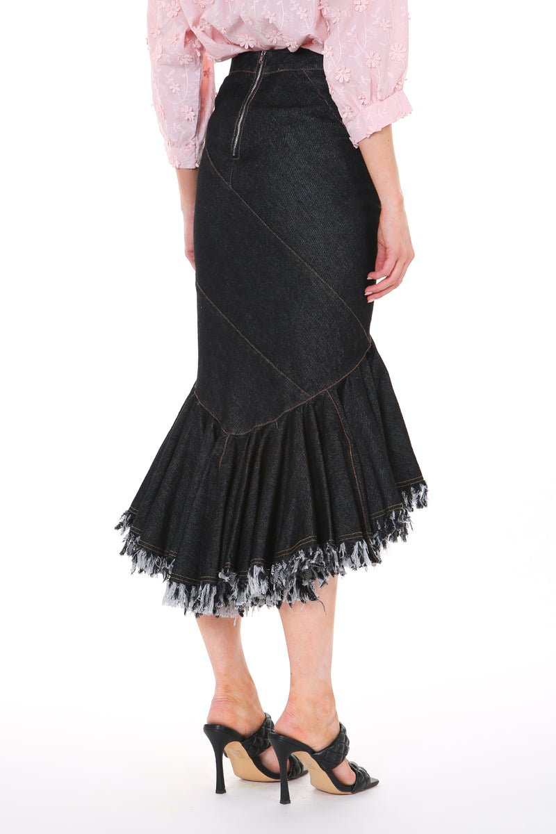 Denim mermaid skirt - Shop Beulah Style