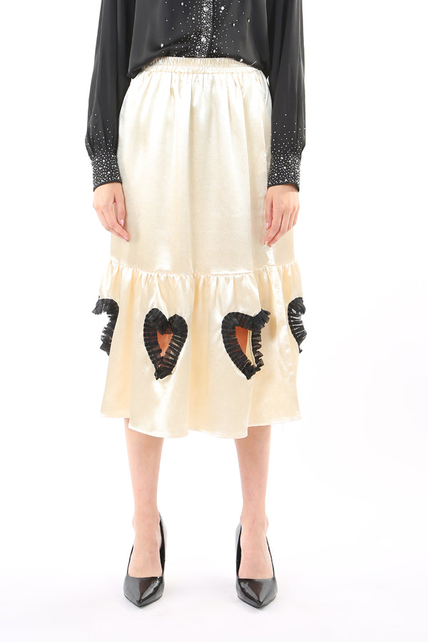 Heart-Shape Holes Satin Skirt - Shop Beulah Style