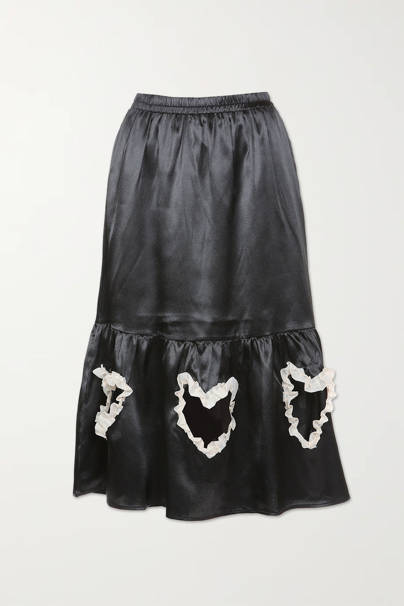 Heart Shape Cutout Satin Skirt - Shop Beulah Style