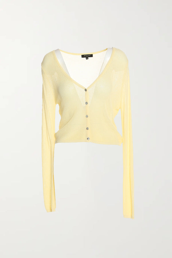 V neck Long Sleeve Textured Cardigan - Shop Beulah Style