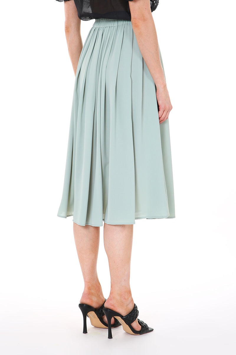 Pleated Midi Flare Skirt - Shop Beulah Style