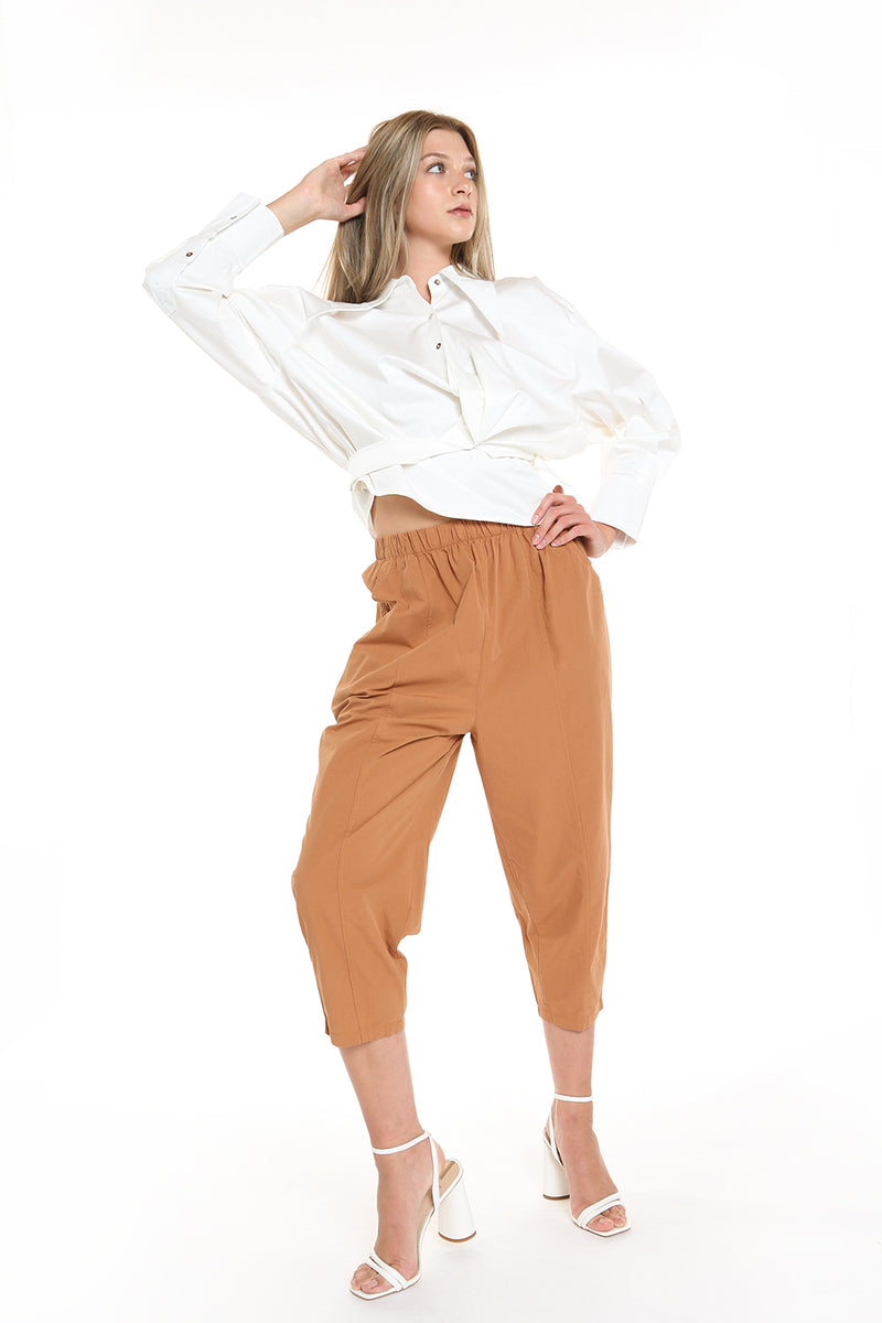 Baggy Tapered Cropped Pants - Shop Beulah Style