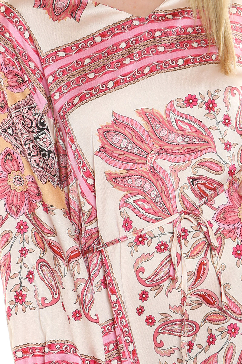 Printed Satin Long Dress - Shop Beulah Style