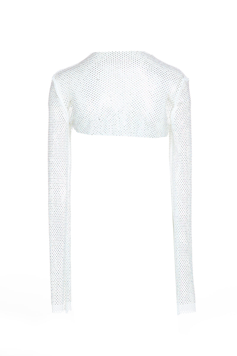 Fishnet Crop top with Rhinestones - Shop Beulah Style