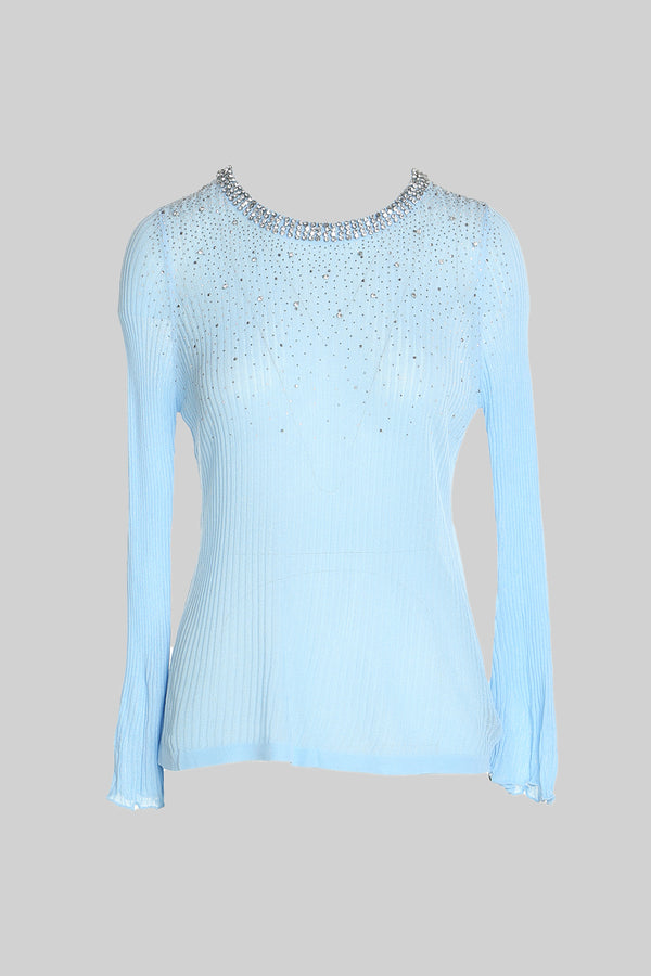 Knitted sweater top with front Embellishment