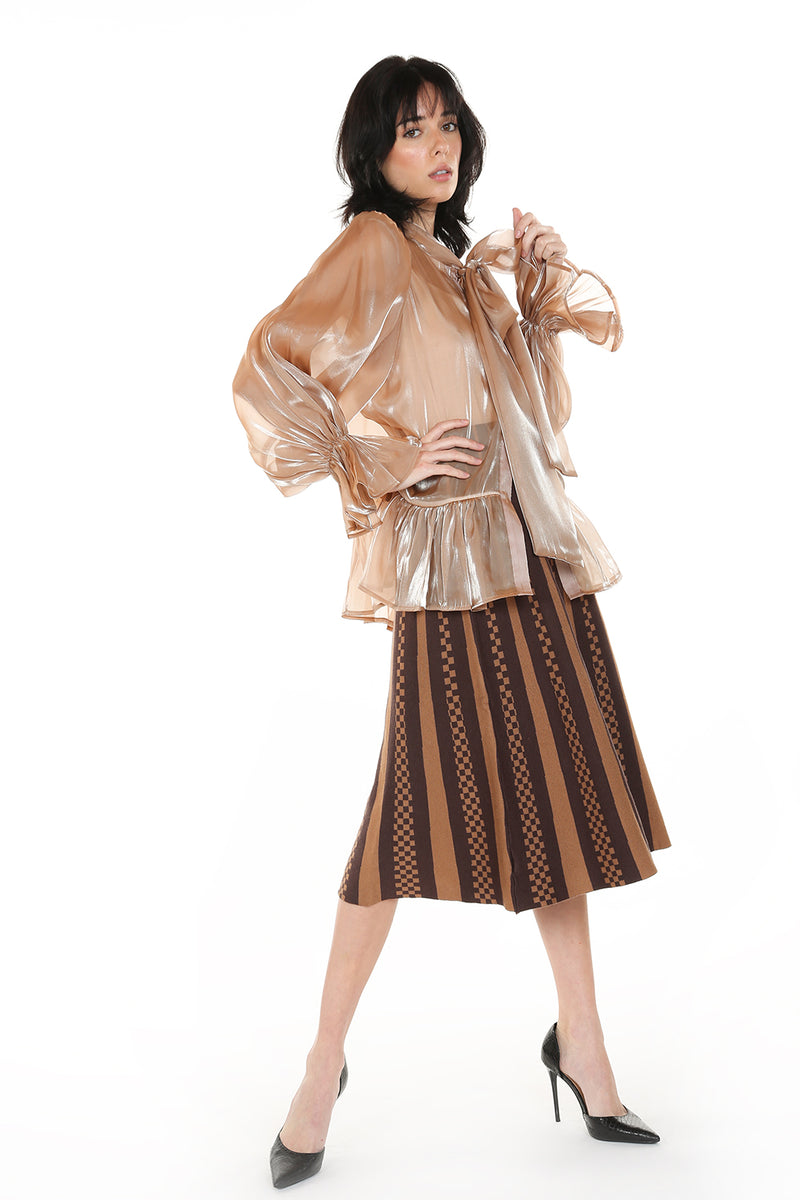 Hi-Neck Bow Tie Elegant Blouse - Shop Beulah Style
