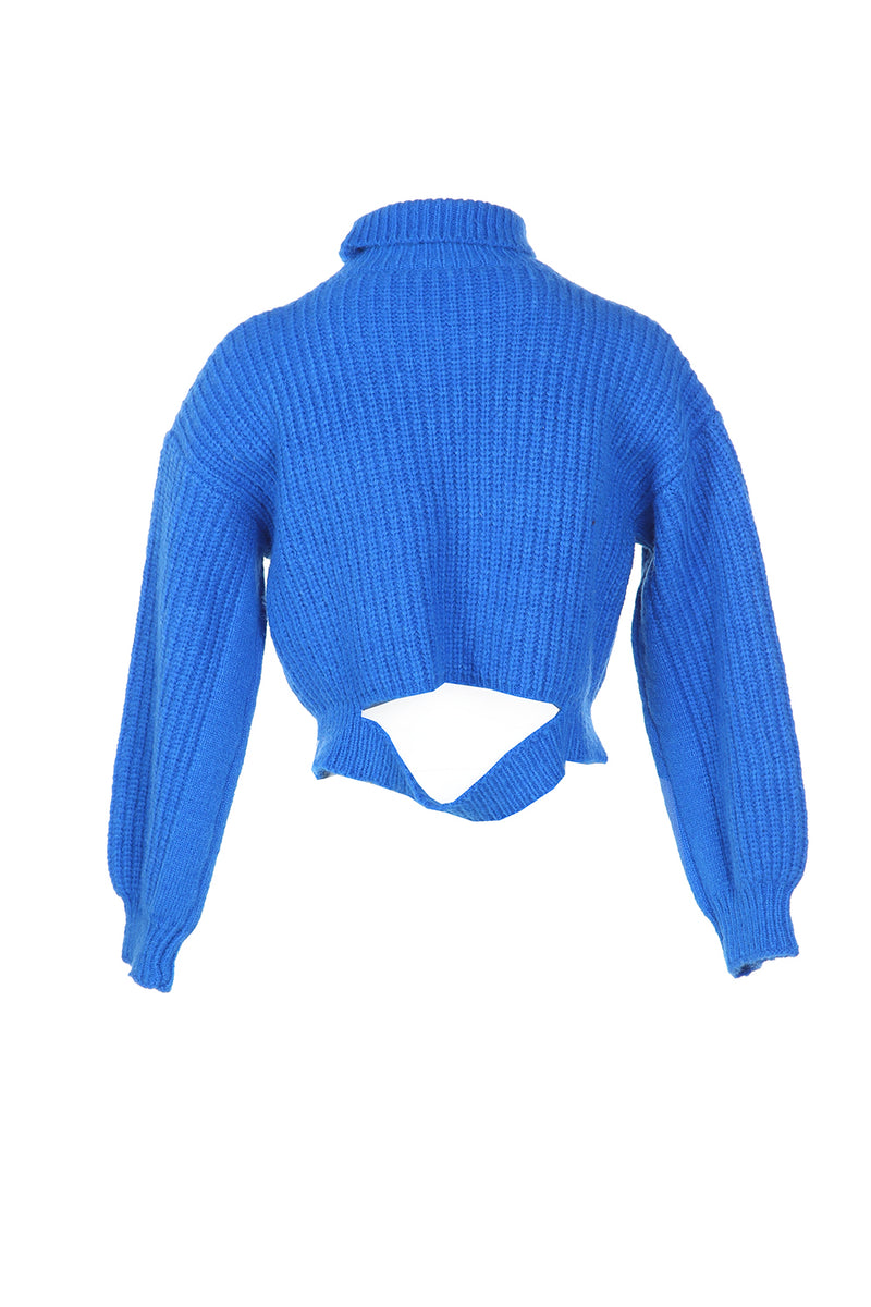 Turtleneck Cropped Knitted Top - Shop Beulah Style