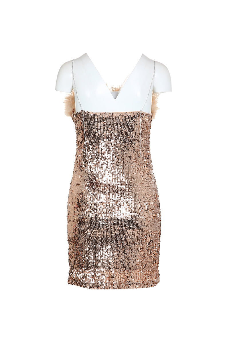 Rhinestones Strap Sequin Mini Dress - Shop Beulah Style