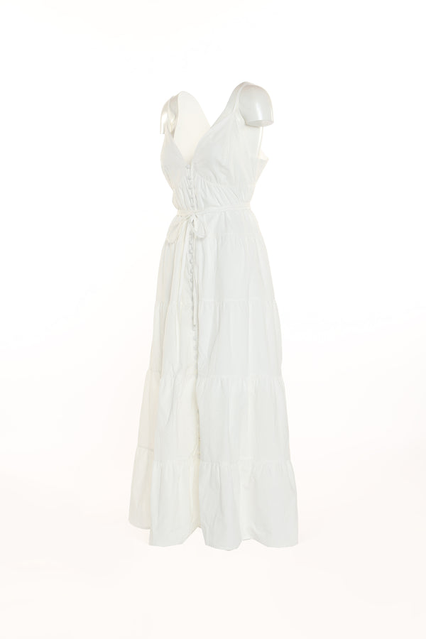 String Shoulder Tiered Dress - Shop Beulah Style