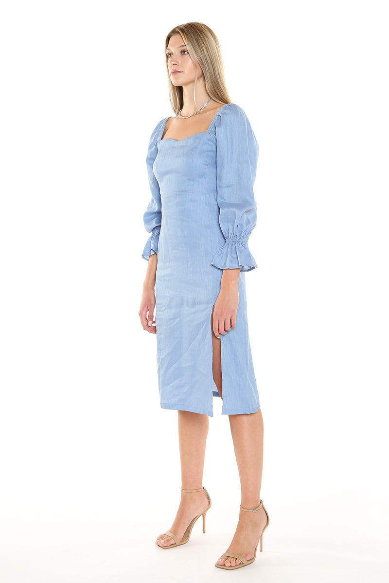 Square Neck Linen Dress - Shop Beulah Style