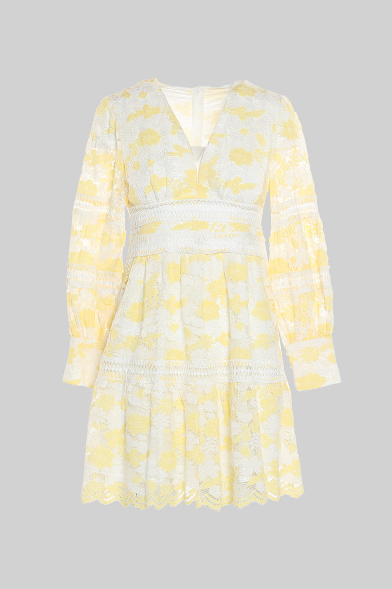 TWO TONE FULL LACE COVERED MINI DRESS - Shop Beulah Style