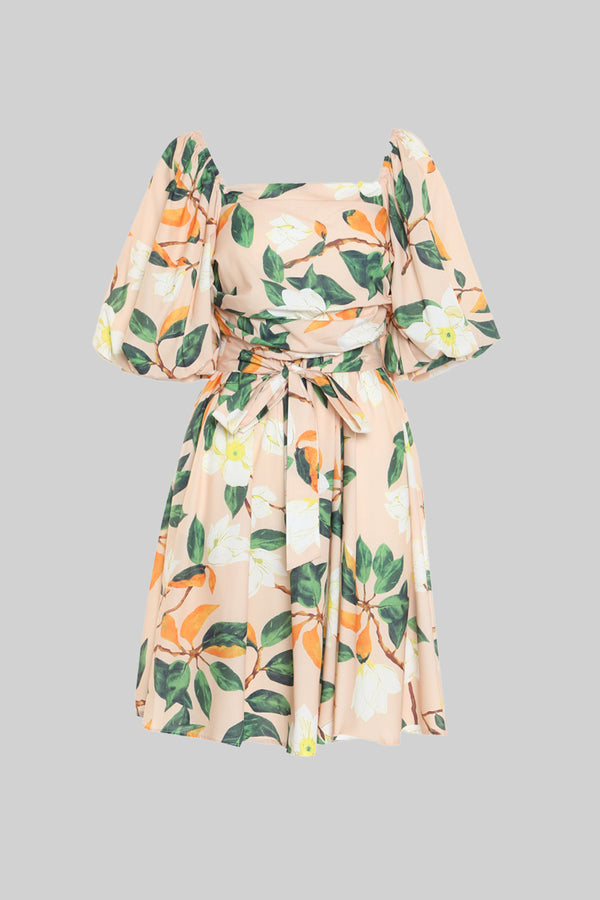 Floral printed square neck line dress - Shop Beulah Style