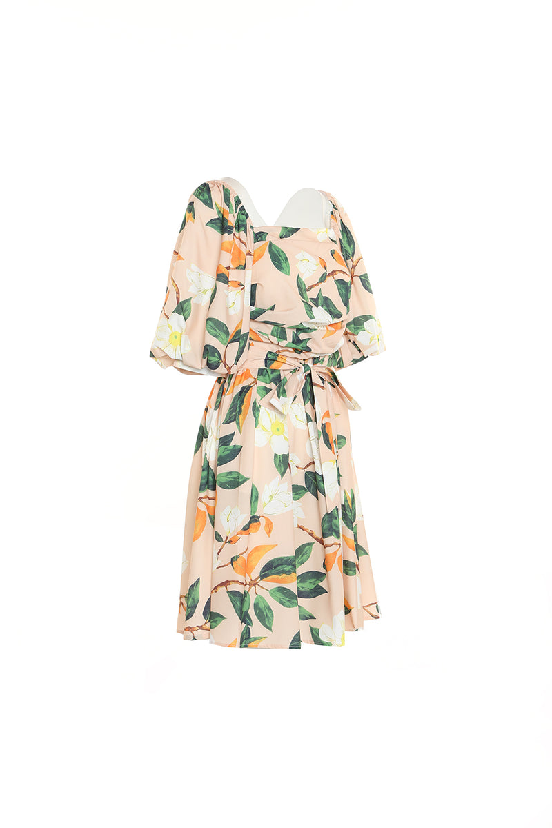 Floral printed square neck line dress - Shop Beulah Style