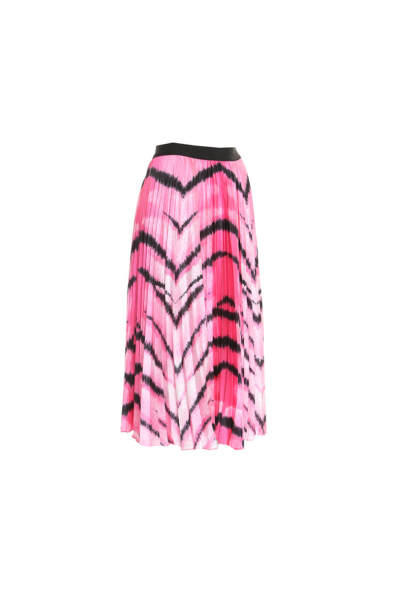 Animal Print Pleats Midi Skirt - Shop Beulah Style