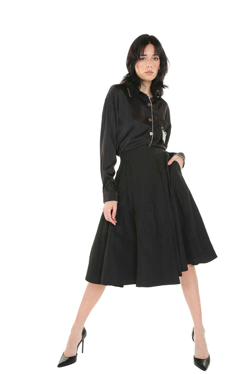 Casual Pleated High Waisted A Line Midi Skirts<br> - Shop Beulah Style