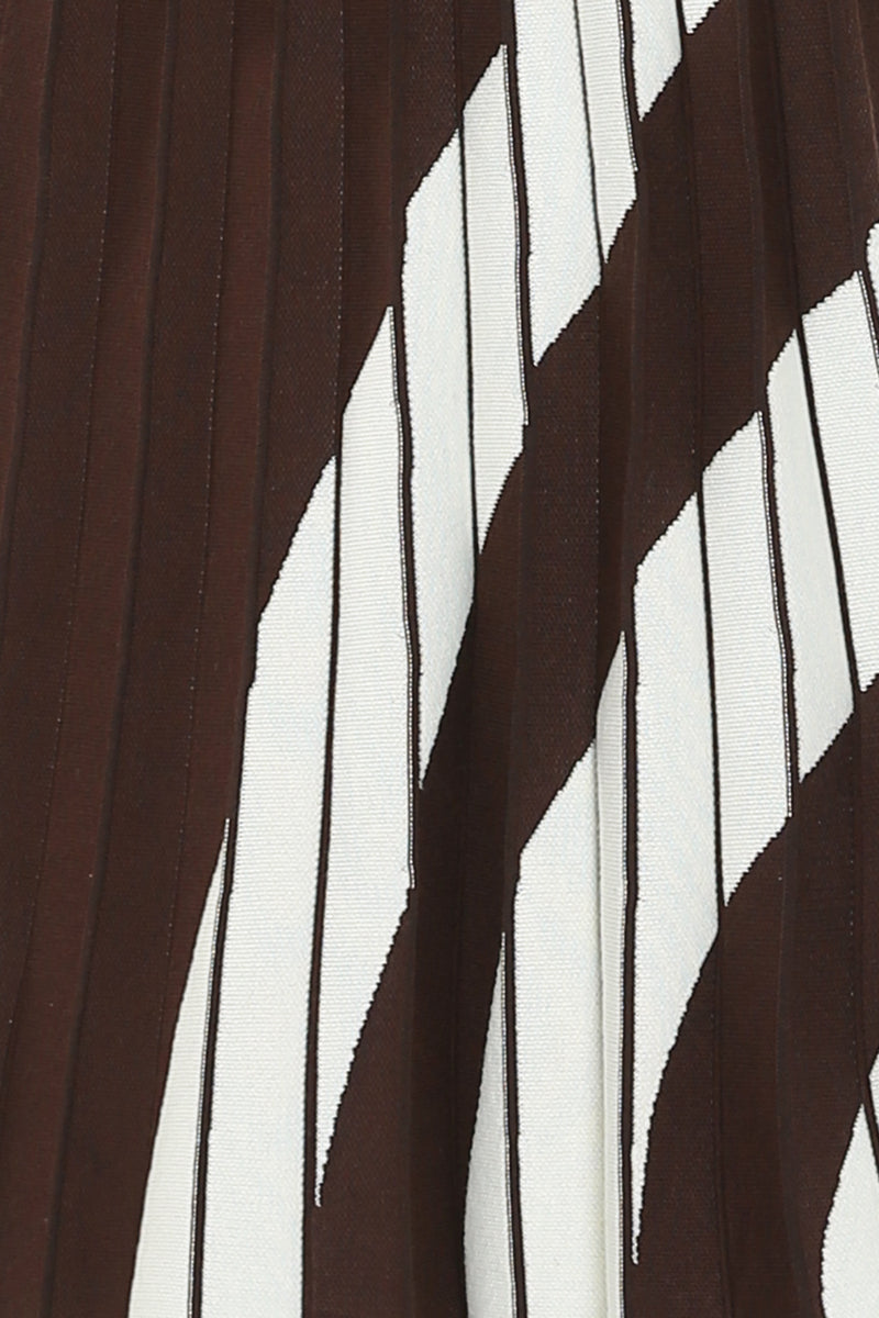 Pleated Diagonal Pattern Midi Skirt - Shop Beulah Style