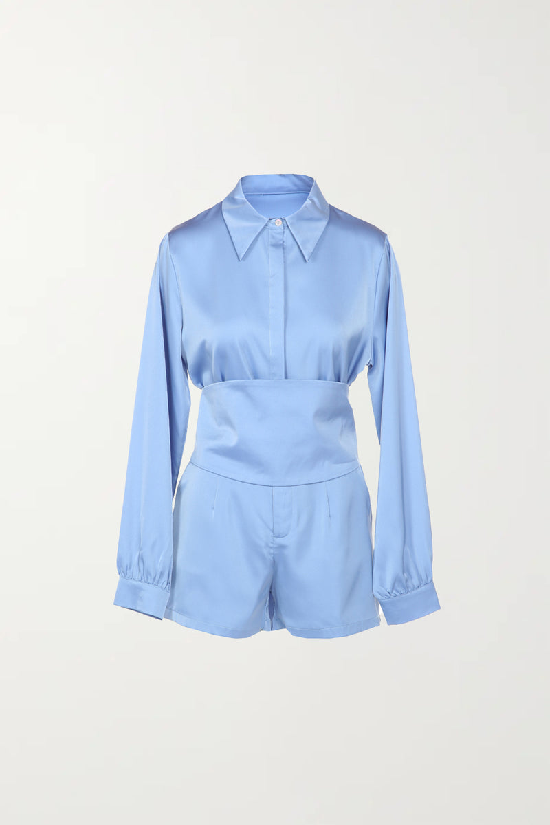 Silk Shirt and Shorts Set - Shop Beulah Style