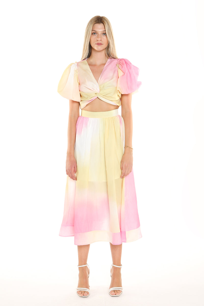 V neck Knotted Chest Mesh Set - Shop Beulah Style