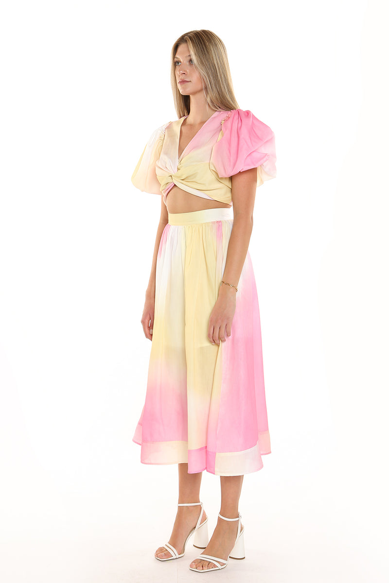 V neck Knotted Chest Mesh Set - Shop Beulah Style