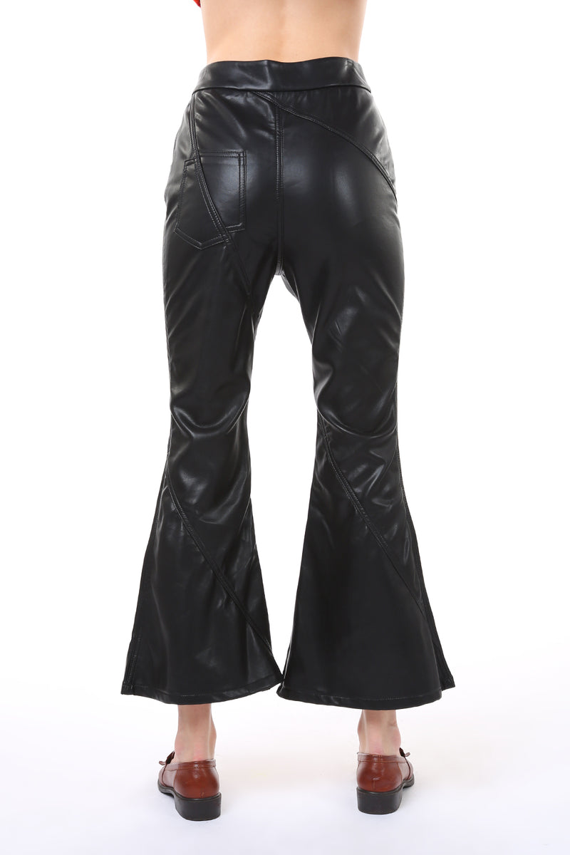 Faux Leather Cutout Pants - Shop Beulah Style