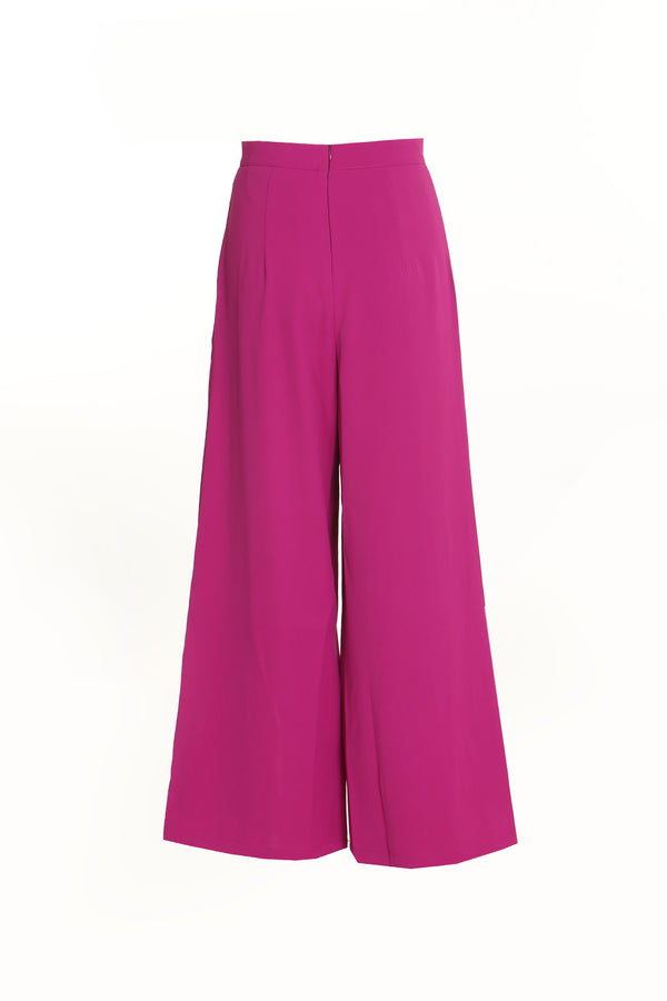 Front slit & Zipper detail Wide Long pants - Shop Beulah Style