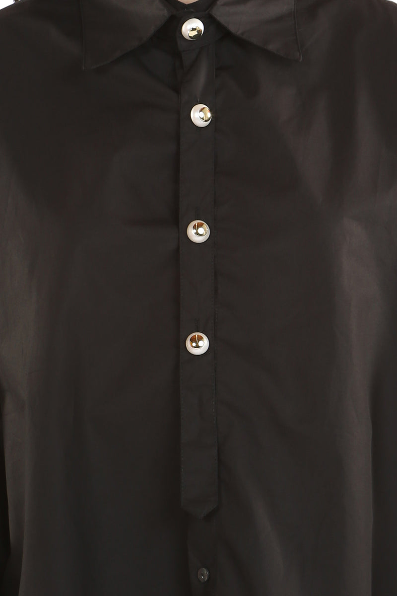 Wide Collar Shirt with Accent Buttons - Shop Beulah Style