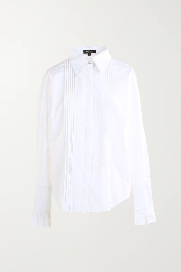 Blouse Shirt with Pleats and Frill - Shop Beulah Style
