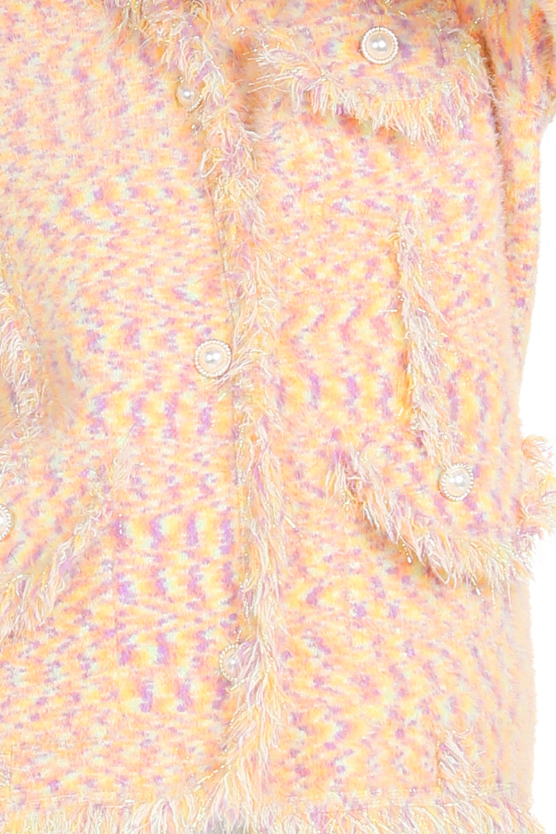 Brushed Multi Color Knit Jacket With Fringe - Shop Beulah Style