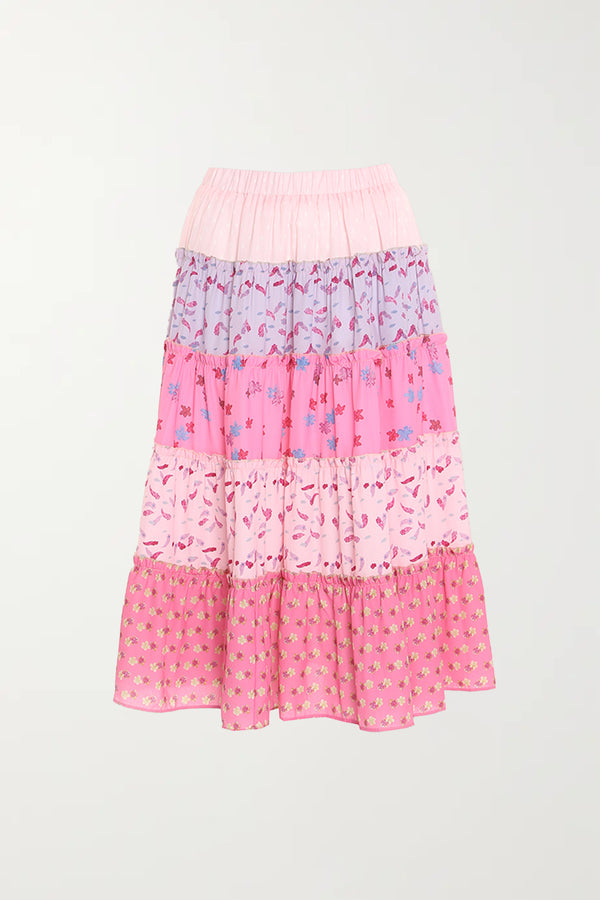Multi Print & Color Tiered Skirt - Shop Beulah Style