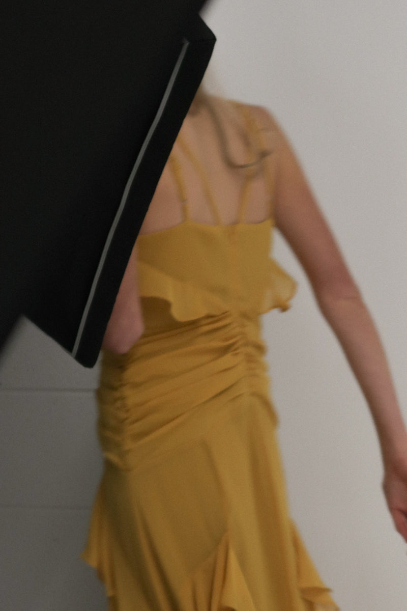 Yellow Ruffled Maxi Dress - Shop Beulah Style